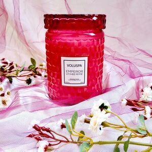 Anthro ❉ Voluspa Emperor Lychee Rose Candle Size Medium 18 oz